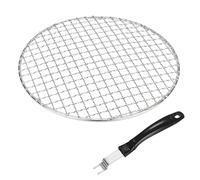 M METERXITY 2-Pack Cooling Rack, 9.1" Round 201 Stainless Steel Baking Rack with Grill Grate Lifter Gripper for Grilling/Cooking/Steaming/Baking, Cross Wire Grate Cooling Racks [Silver Tone]