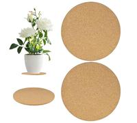 M METERXITY 2-Pack Cork Plant Coasters, 7.3 Inch Cork Plant Mats for Garden/Patio/Office/Kitchen/Courtyard/Indoor Outdoor/DIY Craft Project [Wood Color]