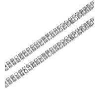 M METERXITY 2-Pack Crystal Rhinestone Close Chain Trim, 2 Rows 1 Yard 8 mm Dress Embellishments, Sparkly Diamond Strips Applique Embellishment for Craft/Sewing/Wedding [Silver]