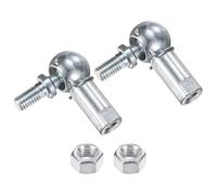 M METERXITY 2-Pack CS10 Ball Head Rod End Bearing, M5x0.8 Right Male Thread and Right Female Thread Self-lubricating Carbon Steel Angle Ball Joint Socket End Fitting for Automotive