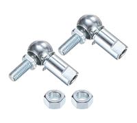 M METERXITY 2-Pack CS10 Ball Head Rod End Bearing, M6x1.0 Right Male Thread and Right Female Thread Self-lubricating Carbon Steel Angle Ball Joint Socket End Fitting for Automotive