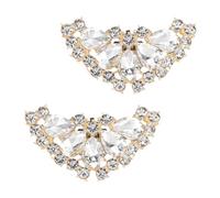 M METERXITY 2-Pack Decorative Rhinestone Shoe Clips, Zinc Alloy Removable Fashion Elegant Crystal Flower Shoe Clips Buckle for Women Dress/Shoes/Heel, Glitter Charm Accessories [Gold Tone]
