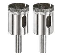 M METERXITY 2-Pack Diamond Hole Saw Drill Bit, 0.94 Inch / 24mm Glass Drill Bit for Ceramic/Marble/Granite Stone/Bottles/Tile Cutting [Silver Tone]