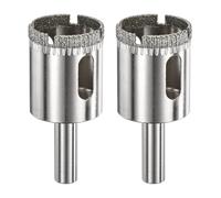 M METERXITY 2-Pack Diamond Hole Saw Drill Bit, 0.98 Inch / 25mm Glass Drill Bit for Ceramic/Marble/Granite Stone/Bottles/Tile Cutting [Silver Tone]