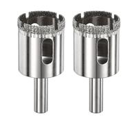 M METERXITY 2-Pack Diamond Hole Saw Drill Bit, 1.02 Inch / 26mm Glass Drill Bit for Ceramic/Marble/Granite Stone/Bottles/Tile Cutting [Silver Tone]