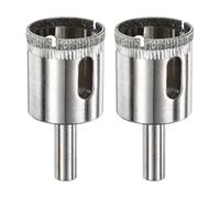 M METERXITY 2-Pack Diamond Hole Saw Drill Bit, 1.06 Inch / 27mm Glass Drill Bit for Ceramic/Marble/Granite Stone/Bottles/Tile Cutting [Silver Tone]