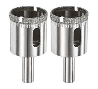 M METERXITY 2-Pack Diamond Hole Saw Drill Bit, 1.1 Inch / 28mm Glass Drill Bit for Ceramic/Marble/Granite Stone/Bottles/Tile Cutting [Silver Tone]