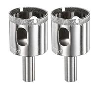 M METERXITY 2-Pack Diamond Hole Saw Drill Bit, 1.18 Inch / 30mm Glass Drill Bit for Ceramic/Marble/Granite Stone/Bottles/Tile Cutting [Silver Tone]