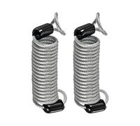 M METERXITY 2 Pack Disc Lock Security Steel Cable - Plastic Coated Spring Reminder Wire Anti-Theft Rope, Apply to Outdoors Protection (2.5mmx1m, Transparent)