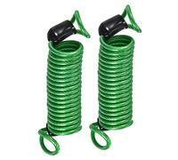 M METERXITY 2 Pack Disc Lock Security Steel Cable - Plastic Coated Spring Reminder Wire Anti-Theft Rope, Apply to Outdoors Protection (2.5mmx1m, Green)