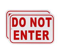 M METERXITY 2-Pack Do Not Enter Sign, 12 x 8 Inch Rust Free Keep Out Sign for Business Waterproof Aluminum Reflective Sign for Courtyard/Pool [Red on White]