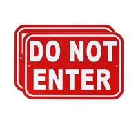 M METERXITY 2-Pack Do Not Enter Sign, 12 x 8 Inch Rust Free Keep Out Sign for Business Waterproof Aluminum Reflective for Courtyard/Pool [White on Red]