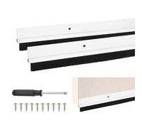 M METERXITY 2-Pack Door Brush Bottom Sweep, 39" L x 1.6" W H-Shape Aluminum Alloy Base with 0.6" Nylon Brush for Industrial/Home/Garage Door Seal, Strong Adhesive Weather Stripping Kit[Silver]