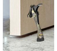 M METERXITY 2-Pack Door Stoppers, 4 Inch Aluminum Alloy Kick Down Door Stop with Adjustable Height for Living Room/Bedroom/Bathroom, Doorstop Holder [Bronze Tone]