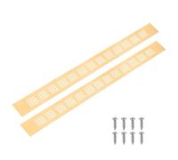 M METERXITY 2-Pack Door Vents for Interior Doors, 20 x 2 Inch/ 500 x 50mm Aluminum Alloy Ventilation Grille for Cabinet/Wardrobe/Shoe Cabinet, Rectangle Air Vent with 8 Screws [Brushed Gold]