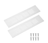 M METERXITY 2-Pack Door Vents for Interior Doors, 8 x 2 Inch/ 200 x 50mm Aluminum Alloy Ventilation Grille for Cabinet/Wardrobe/Shoe Cabinet, Rectangle Air Vent with 8 Screws [Silver]