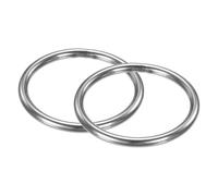 M METERXITY 2-Pack Dream Catcher Rings,2.4 Inch Stainless Steel Macrame Wreath Floral Round Rings Metal O Rings Hoop for DIY Wedding Wreath/Wall Hanging/Christmas/Camping Silver 0.2 Inch