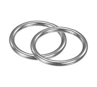 M METERXITY 2-Pack Dream Catcher Rings,2 Inch Stainless Steel Macrame Wreath Floral Round Rings Metal O Rings Hoop for DIY Wedding Wreath/Wall Hanging/Christmas/Camping Silver 0.2 Inch
