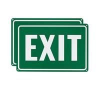M METERXITY 2-Pack Exit Sign 12x8 Inch Aluminum Reflective Enter Here Signs Rust Free Waterproof Exit Signs for Business/Door[White Letters On Green Background]