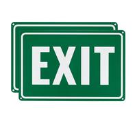M METERXITY 2-Pack Exit Sign 14x10 Inch Aluminum Reflective Enter Here Signs Rust Free Waterproof Exit Signs for Business/Door[White Letters On Green Background]