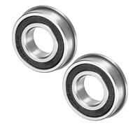 M METERXITY 2-Pack F6003-2RS Flanged Ball Bearing, 17mm x 35mm x 10mm Double Rubber Seal Chrome (GCr15) Steel Deep Groove Ball Bearings for Wheelbarrow/Printer/Fax Machines/Power Tools
