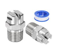M METERXITY 2-Pack Flat Fan Spray Tip, 110 Degree 1/4BSPT Male Stainless Steel Pressure Washer Nozzles Cleaner Nozzle Replacement W Sealing Tape for Water Guns (1.8mm Orifice)