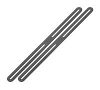 M METERXITY 2-Pack Flat Mending Plate Support 14.17x0.94in, Black | Adjustable, with Single Slot, Straight Repair Fixing Bracket Connector, for Wood Furniture, Timber PC Case Holder