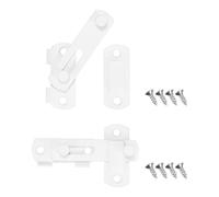 M METERXITY 2-Pack Flip Latch Gate Latches 1.97Inch Stainless Steel Gate Latches with Screws Safety Sliding Door Lock for Door/Window/Toilet/Fence/Drawer [White]