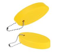 M METERXITY 2-Pack Floating Key Chain for Boating, Waterproof Bright Color Key Rings for Outdoor Water Sport/Fishing/Surfing/Sailing, Oval Shaped PU Foam Floating Keychains [Yellow]
