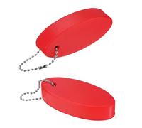 M METERXITY 2-Pack Floating Key Chain for Boating, Waterproof Bright Color Key Rings for Outdoor Water Sport/Fishing/Surfing/Sailing, Oval Shaped PU Foam Floating Keychains [Red]