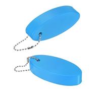 M METERXITY 2-Pack Floating Key Chain for Boating, Waterproof Bright Color Key Rings for Outdoor Water Sport/Fishing/Surfing/Sailing, Oval Shaped PU Foam Floating Keychains [Sky Blue]
