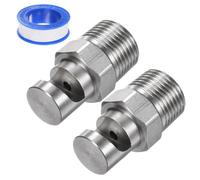 M METERXITY 2-Pack Flood Jet Tip 3/8BSPT 3mm Orifice Stainless Steel Wide Angle Flat Fan Spray Tip W Sealing Tape for Cleaning/Lubrication/Cooling/Humidification/Garden Nozzle