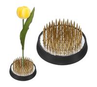 M METERXITY 2-Pack Flower Frog 1.57" Round Copper Floral Arranger Pins Ikebana Holder W Rubber Base for Flower Arrangements/Craft Plant/Home Decor, Floral Kenzan Fixed Tool [1.1cm Pins]