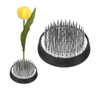 M METERXITY 2-Pack Flower Frog 1.57" Round Steel Floral Arranger Pins Ikebana Holder W Rubber Base for Flower Arrangements/Craft Plant/Home Decor, Floral Kenzan Fixed Tool [1.1cm Pins]