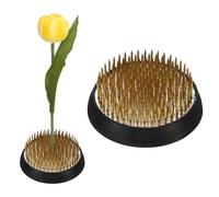 M METERXITY 2-Pack Flower Frog 2.36" Round Copper Floral Arranger Pins Ikebana Holder W Rubber Base for Flower Arrangements/Craft Plant/Home Decor, Floral Kenzan Fixed Tool [1.1cm Pins]