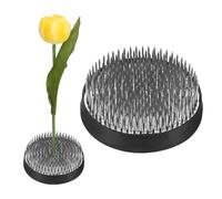 M METERXITY 2-Pack Flower Frog 2.76" Round Steel Floral Arranger Pins Ikebana Holder W Rubber Base for Flower Arrangements/Craft Plant/Home Decor, Floral Kenzan Fixed Tool [1.1cm Pins]