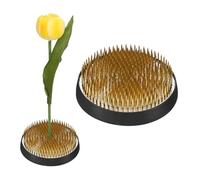 M METERXITY 2-Pack Flower Frog 3.15" Round Copper Flower Pins Flower Holder Arranger W Rubber Base Floral Frog for Arrangements Vase/Plant Decoration/Home Decor [1.1cm Pins]