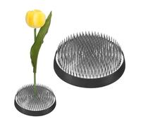 M METERXITY 2-Pack Flower Frog 3.15" Round Steel Floral Arranger Pins Ikebana Holder W Rubber Base for Flower Arrangements/Craft Plant/Home Decor, Floral Kenzan Fixed Tool [1.1cm Pins]