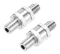 M METERXITY 2-Pack Fuel Oil Check Valve, 1/2" Aluminum Alloy Non Return One Way Check Valve for Fuel Line/Petrol/Diesel/Water/Oil/Gas [Silver]