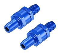 M METERXITY 2-Pack Fuel Oil Check Valve, 1/2" Aluminum Alloy Non Return One Way Check Valve for Fuel Line/Petrol/Diesel/Water/Oil/Gas [Blue]