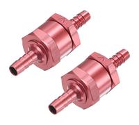 M METERXITY 2-Pack Fuel Oil Check Valve, 1/4" Aluminum Alloy Non Return One Way Check Valve for Fuel Line/Petrol/Diesel/Water/Oil/Gas [Red]