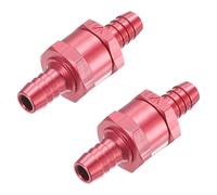M METERXITY 2-Pack Fuel Oil Check Valve, 3/8" Aluminum Alloy Non Return One Way Check Valve for Fuel Line/Petrol/Diesel/Water/Oil/Gas [Red]