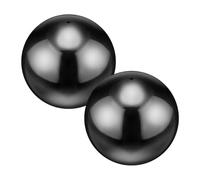 M METERXITY 2-Pack Garden Gazing Globes Ball 4 Inch 201 Stainless Steel Hollow Mirror Reflective Floating Ball for Garden/Pond/Home/Yard Outdoor Decoration [Gloss Black]
