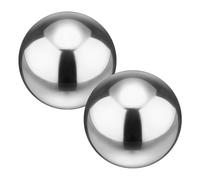 M METERXITY 2-Pack Garden Gazing Globes Ball 5.4 Inch 201 Stainless Steel Hollow Mirror Reflective Floating Ball for Garden/Pond/Home/Yard Outdoor Decoration [Silver]