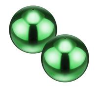 M METERXITY 2-Pack Garden Gazing Globes Ball 5.4 Inch 201 Stainless Steel Hollow Mirror Reflective Floating Ball for Garden/Pond/Home/Yard Outdoor Decoration [Ruby Green]