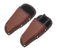 M METERXITY 2-Pack Garden Pruner Sheath, Portable PU Leather Pruning Shears Sheath Plier Holder for Belt, Garden Scissors Leather Case for Hand Pruner/Garden Shears/Clippers [Red-Brown]
