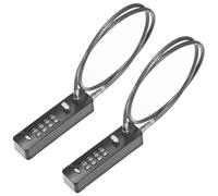 M METERXITY 2-Pack Gate Locks for Outdoor Fence, 23.6IN Heavy Steel Cable Rope Keyless 4-Digit Combination Lock for Gate/Snowboard/Bike/Locker, Resettable Code Security Cable [Black]