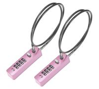 M METERXITY 2-Pack Gate Locks for Outdoor Fence, 23.6IN Heavy Steel Cable Rope Keyless 4-Digit Combination Lock for Gate/Snowboard/Bike/Locker, Resettable Code Security Cable [Pink]