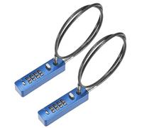 M METERXITY 2-Pack Gate Locks for Outdoor Fence, 23.6IN Heavy Steel Cable Rope Keyless 4-Digit Combination Lock for Gate/Snowboard/Bike/Locker, Resettable Code Security Cable [Blue]