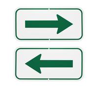 M METERXITY 2-Pack Green Arrow Signs, 11.81 x 5.91 Aluminum Reflective One-way Arrow Sign for Outdoor Lawn Garden Ground Decorations, Street Sign [White/Green]